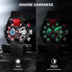 Relojes deportivos para hombre, reloj de gran esfera militar con correa de silicona