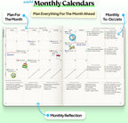 Agenda B5 de 7.5 x 9.8 pulgadas, sin fecha, 2026, diario, semanal y mensual, herramienta de fijación de objetivos de productividad para el trabajo, hogar, agenda de TDAH para adultos