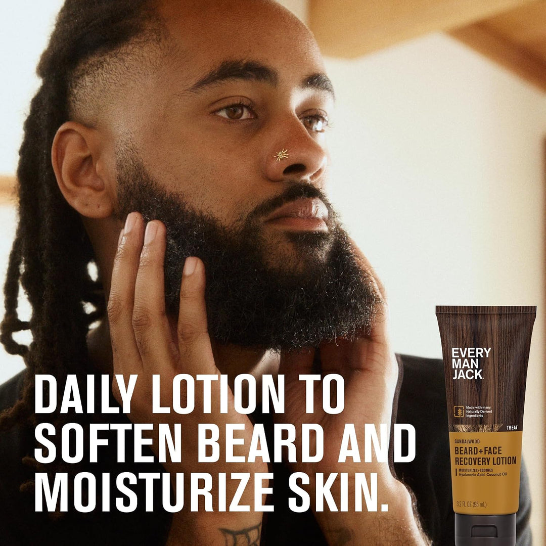 Every Man Jack Loción de recuperación para barba + cara, hidrata al...
