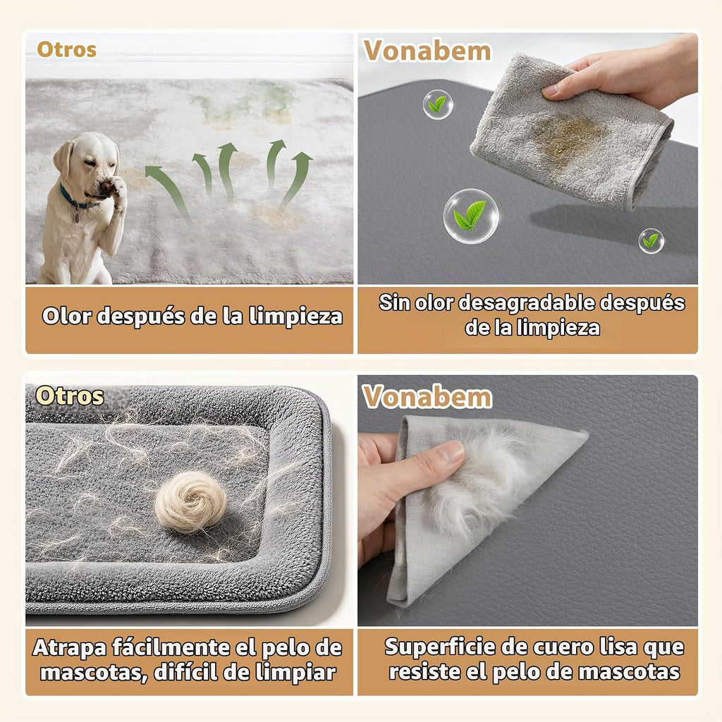 Cama impermeable XL para perro al aire libre Colchón grande para jaula 42" Lavable Cuero limpiable