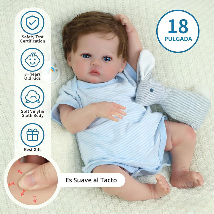 SCOM Muñecas Reborn Baby Niño Meadow de 18 pulgadas \u2013 Recién n...
