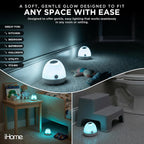 iHome Luz nocturna LED que cambia de color, paquete de 3, inalámbrica, funciona con pilas, iluminación de 360°, cambio de color RGBW y regulable