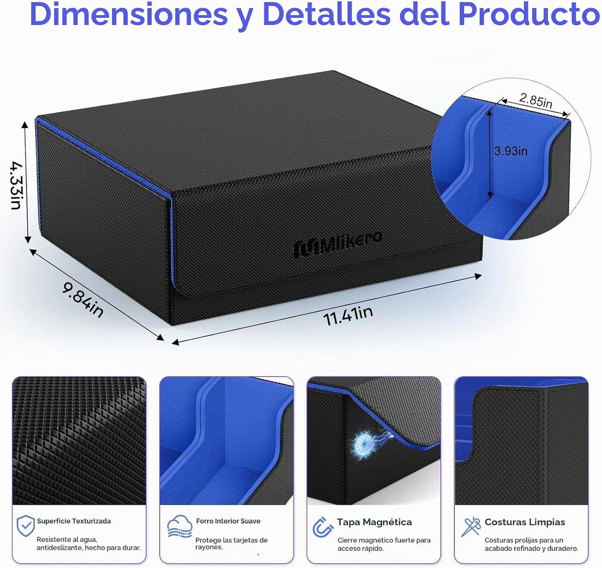 Mlikero Caja de almacenamiento de tarjetas coleccionables, almacenamiento de tarjetas a granel para más de 1800 tarjetas con funda, organizador de tarjetas de cierre magnético de piel sintética con 10