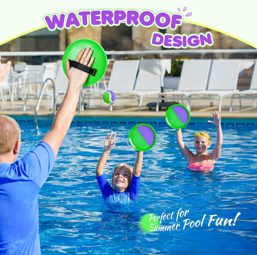 Juego de pelotas para lanzar y atrapar mejoradas – Juguetes de playa al aire libre Juegos de béisbol – Resistente y resistente al agua para el patio de la piscina – Regalo clásico para niños