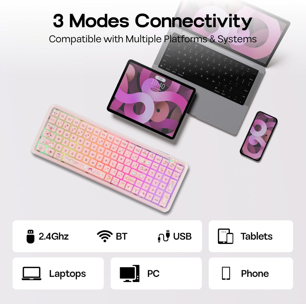 MechLands X Maorbeng X100 PRO - Teclado de membrana para juegos con...