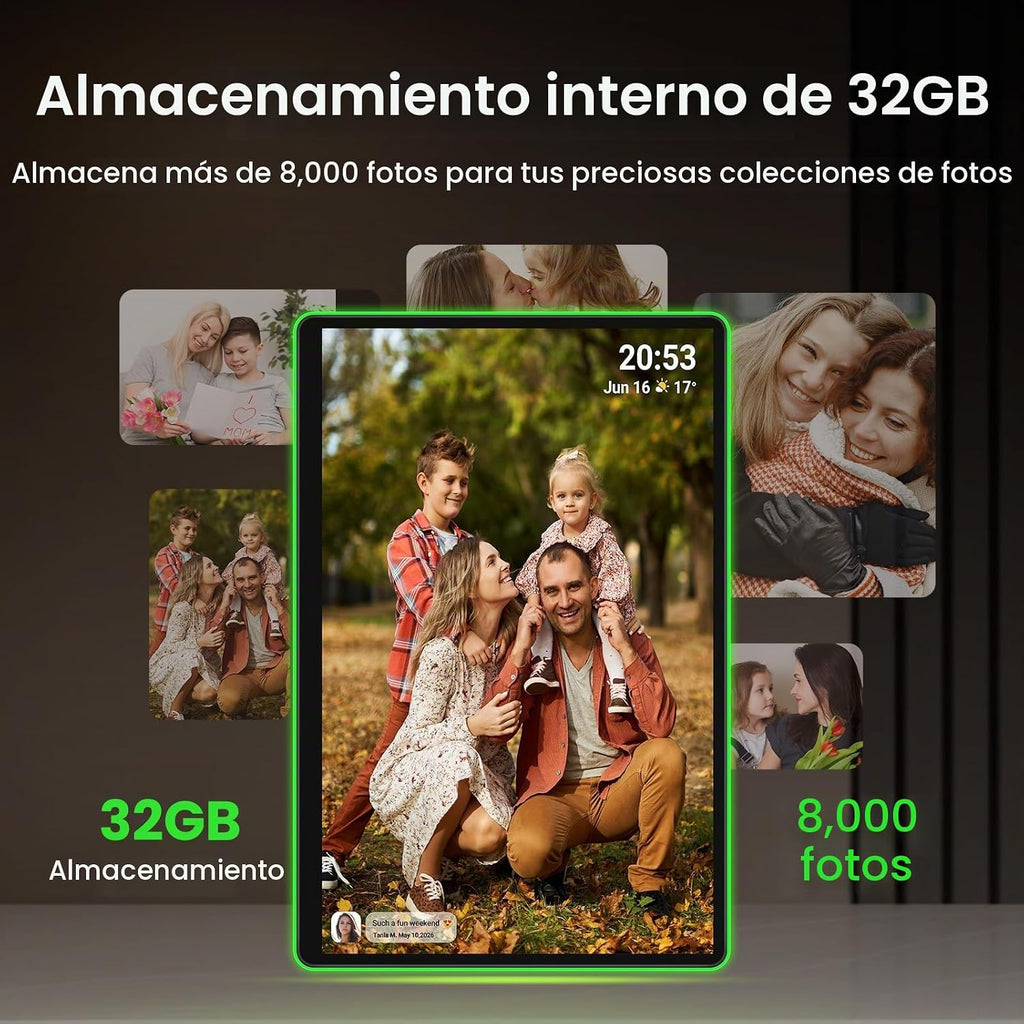 ApoloSign Marco de fotos digital con luz de neón de 14 pulgadas, calendario digital de escritorio, programación de sincronización automática a través de la aplicación Frameo, pantalla táctil FHD de 2 K, LED que cambia de color | Comparte fotos y videos al