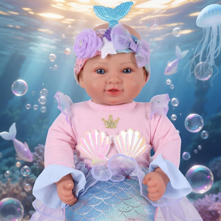 BABESIDE Muñeca de sirena para niñas de más de 3 años, muñecas de b...