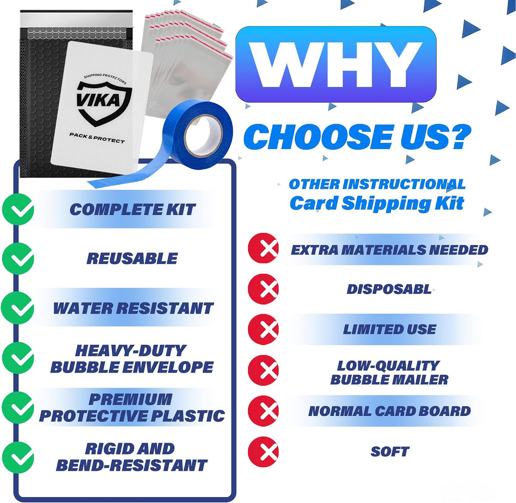 VIKA Kit de envío de tarjetas coleccionables - Suministros completos de