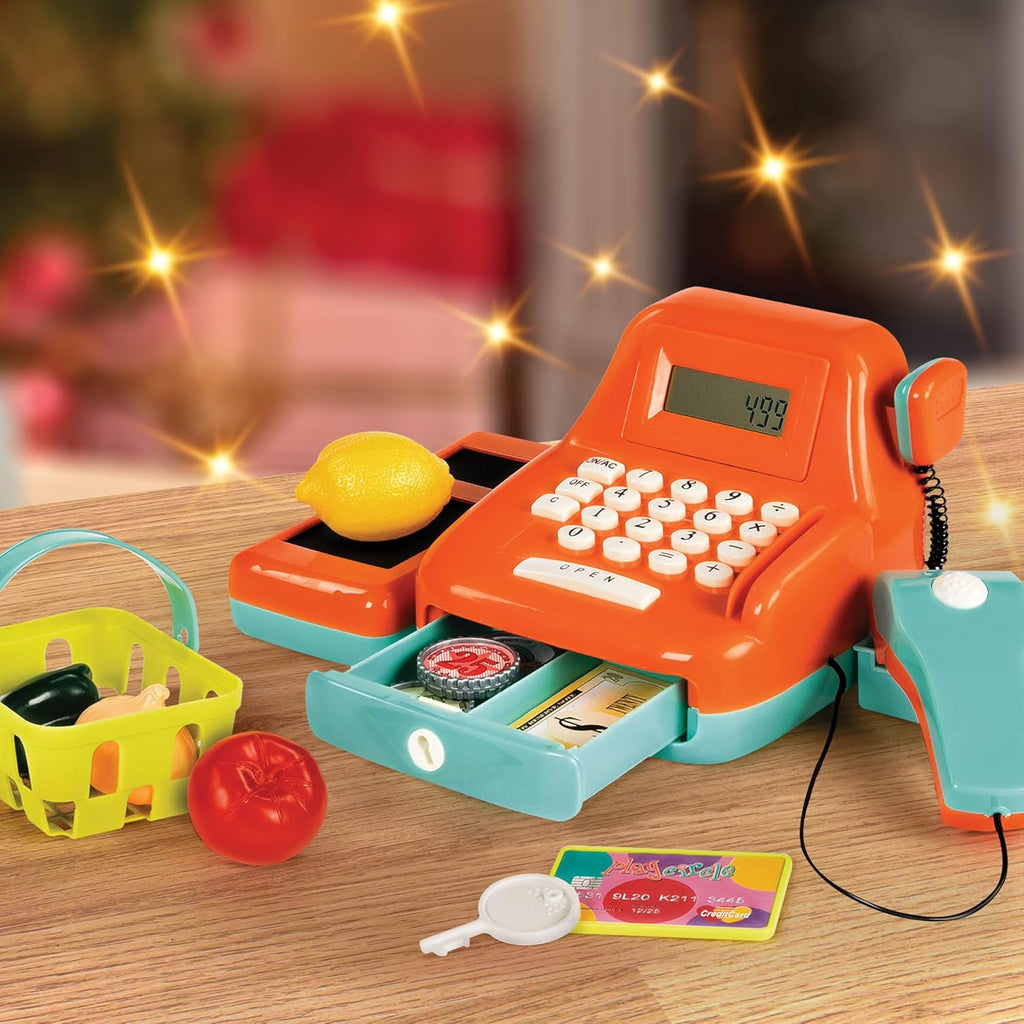 Battat Caja registradora para niños con escáner y sonidos, juego de 26