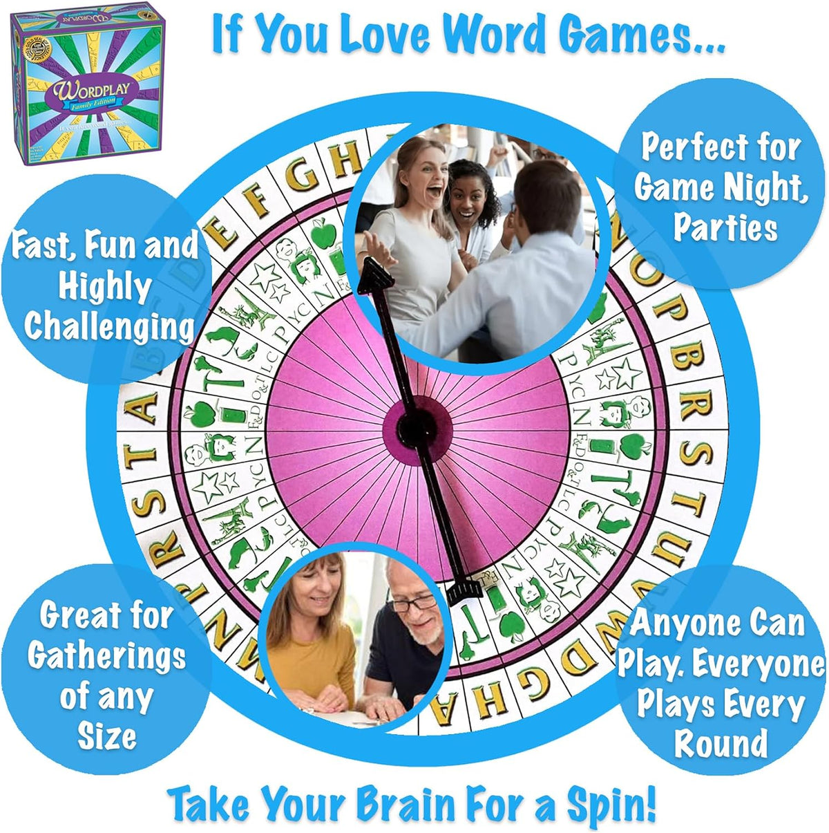 Juego de palabras: el mejor juego de mesa de desafío de palabras de ritmo rápido para familiares y amigos - Diversión nocturna de juegos para adultos y familiares