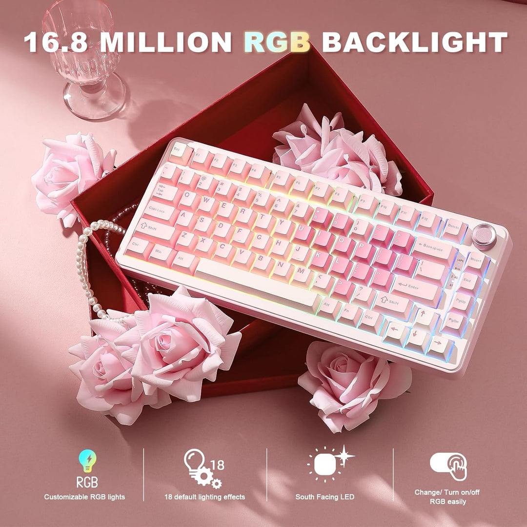 YUNZII B75 PRO Teclado mecánico inalámbrico, diseño 75% con perilla...