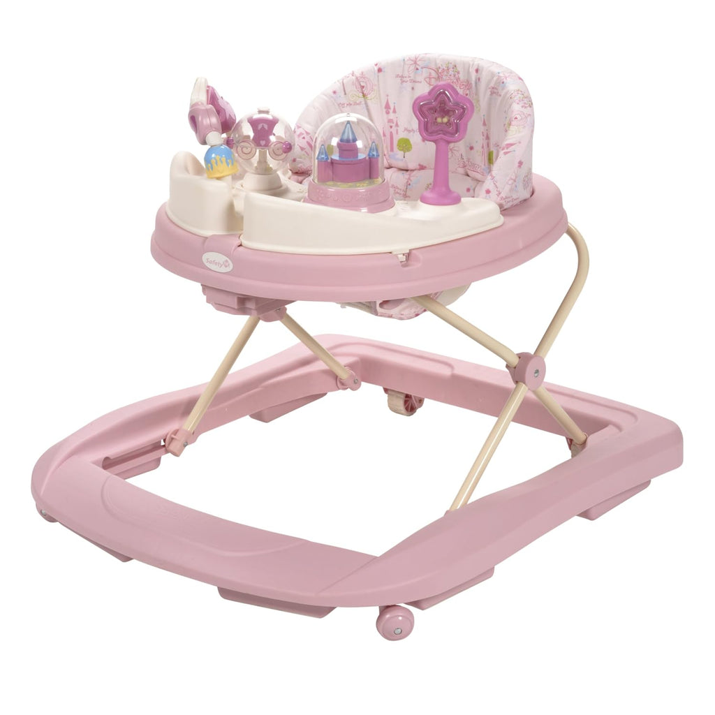Disney Andador de princesa con ruedas, andadores de bebé rosa y centro de actividades para bebés