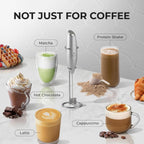Zulay Kitchen Potente varita espumadora de leche con baterías Duracell - Mezclador de bebidas portátil ultrarrápido - Máquina de espuma eléctrica para café, lattes, capuchino y matcha, batidor triple