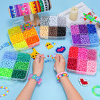 Gionlion Más de 6000 cuentas de poni en 30 colores surtidos, incluye cuentas que brillan en la oscuridad, cuentas Kandi para hacer joyas, pulsera de la amistad, cuentas de pelo de 0.236 x 0.315 pulgadas para trenzas en embalaje resistente a los golpes