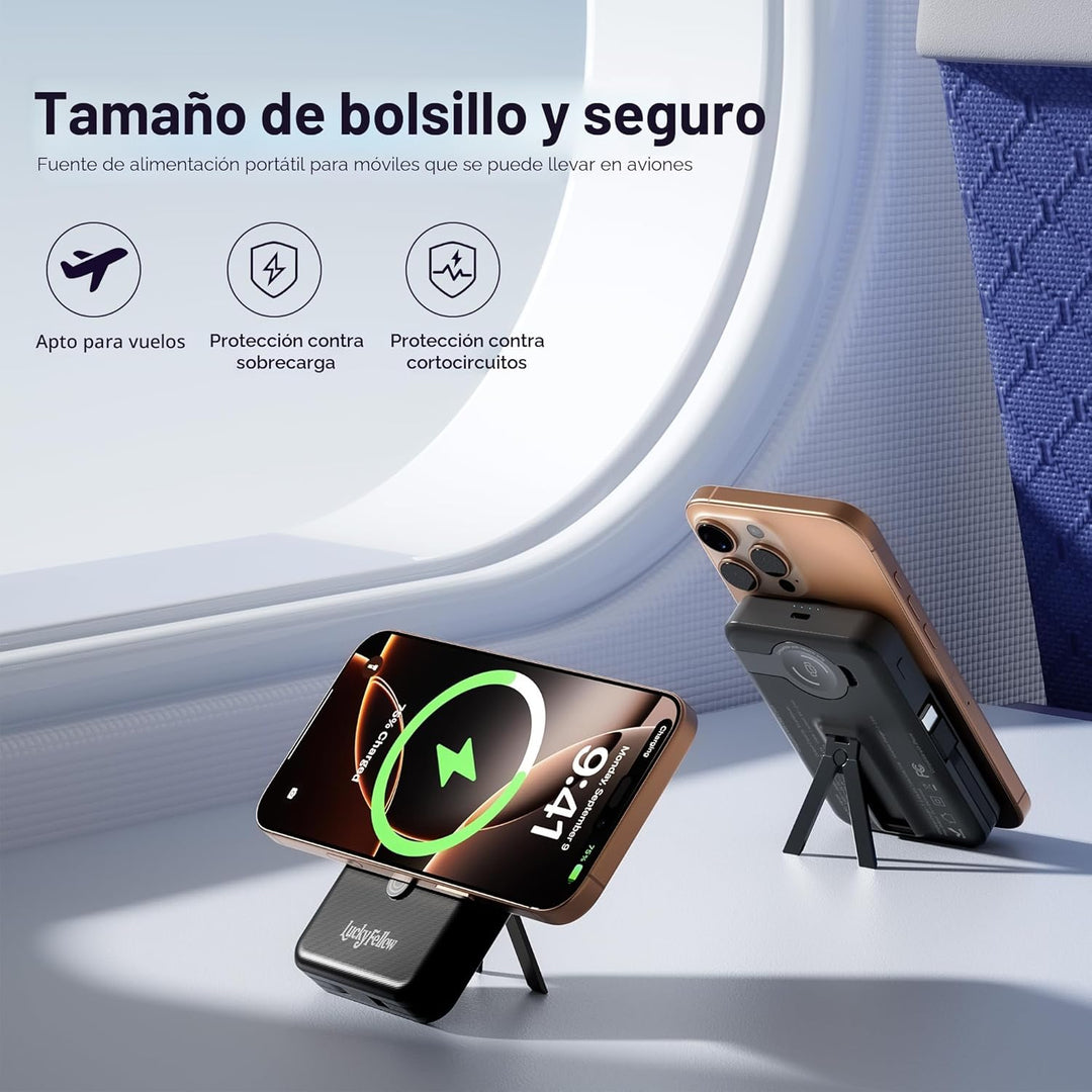 Cargador portátil magnético con cables integrados, estación de carg...