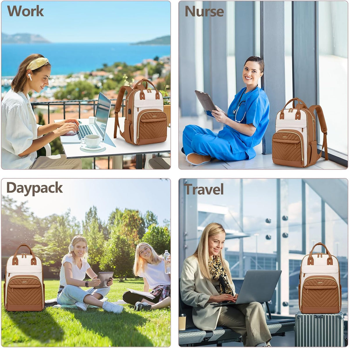 Mochila para laptop para mujer, mochila de trabajo: mochilas univer...