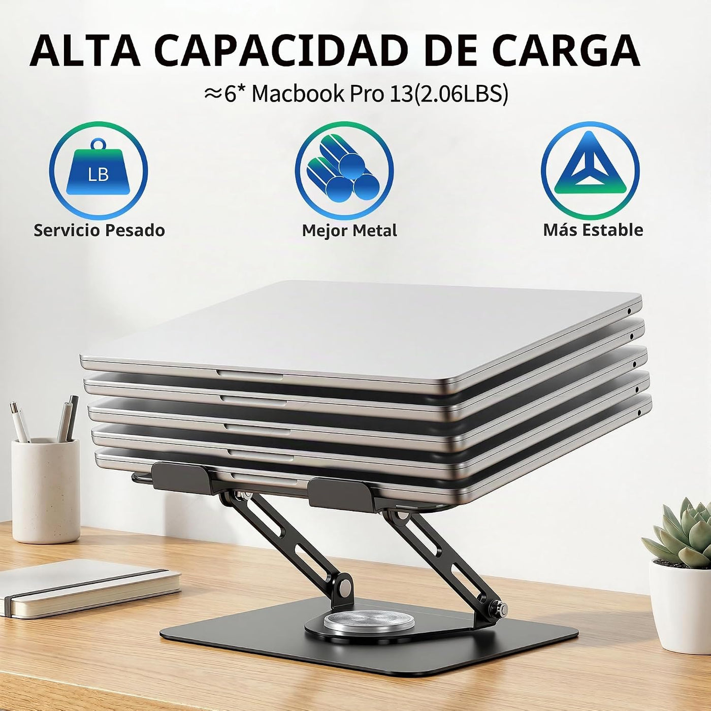 ALASHI Soporte para laptop para escritorio con base giratoria de 36...
