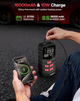 NUTCITY Compresor de aire portátil para neumáticos de automóvil, 16...