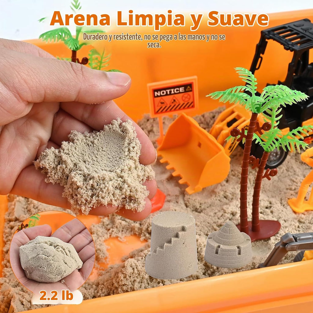 Faburo - Kit de construcción de arena de 34 piezas, juguete sensorial para niños pequeños