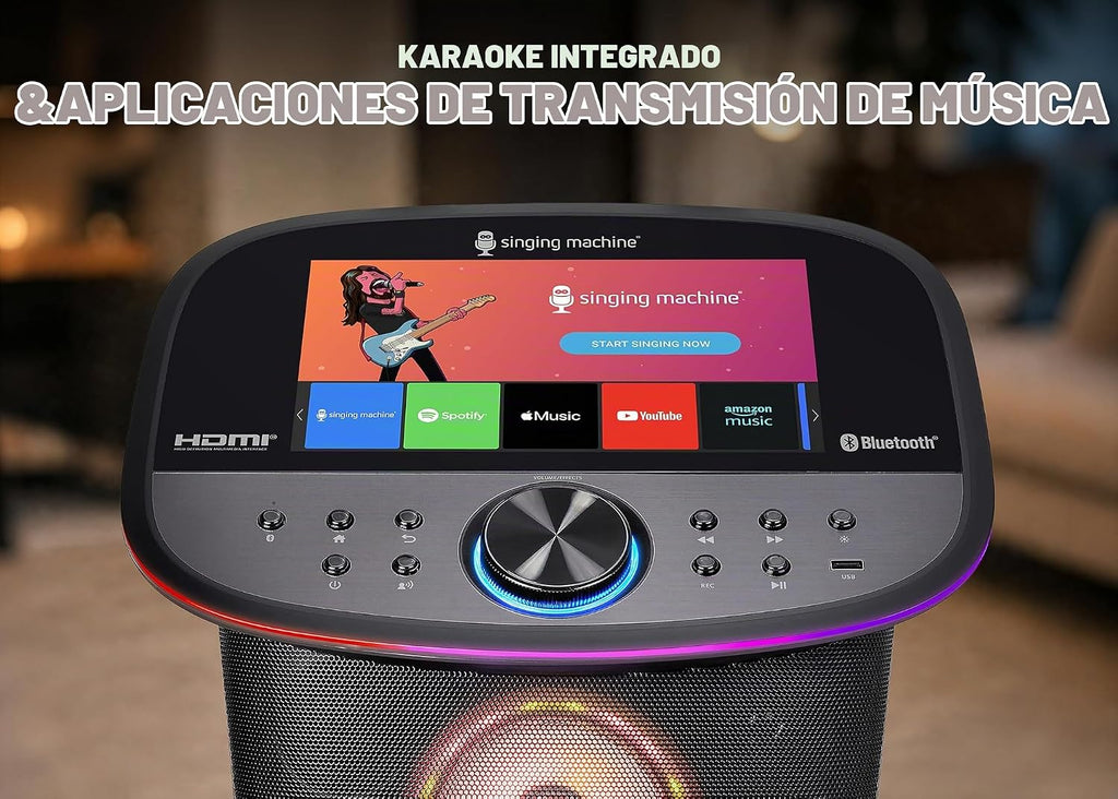 Singing Machine Pantalla de máquina de karaoke, WiFi, Aplicaciones de