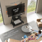 Perlegear - Soporte de TV rodante con soporte de barra de sonido para