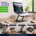 Uncaged Ergonomics Laptop Stand para Desk Riser/360° Swivel (negro)