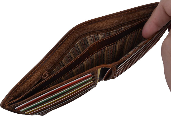 Swiss Marshall Cartera europea de piel de cordero con bloqueo RFID...