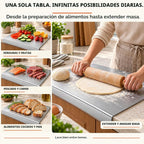Kant Tabla de cortar de acero inoxidable con labio, tablas de cortar de acero para cocina, no tóxicas, aptas para lavavajillas, tabla de cortar y amasar para masa, carne, verduras, frutas, pan