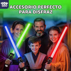 TOY Life Sable iluminado – Paquete de 3 sables de iluminación, espada de sable de luz extensible y plegable, juego de juguetes de sable con sonido FX sensible al movimiento, juguete de espada