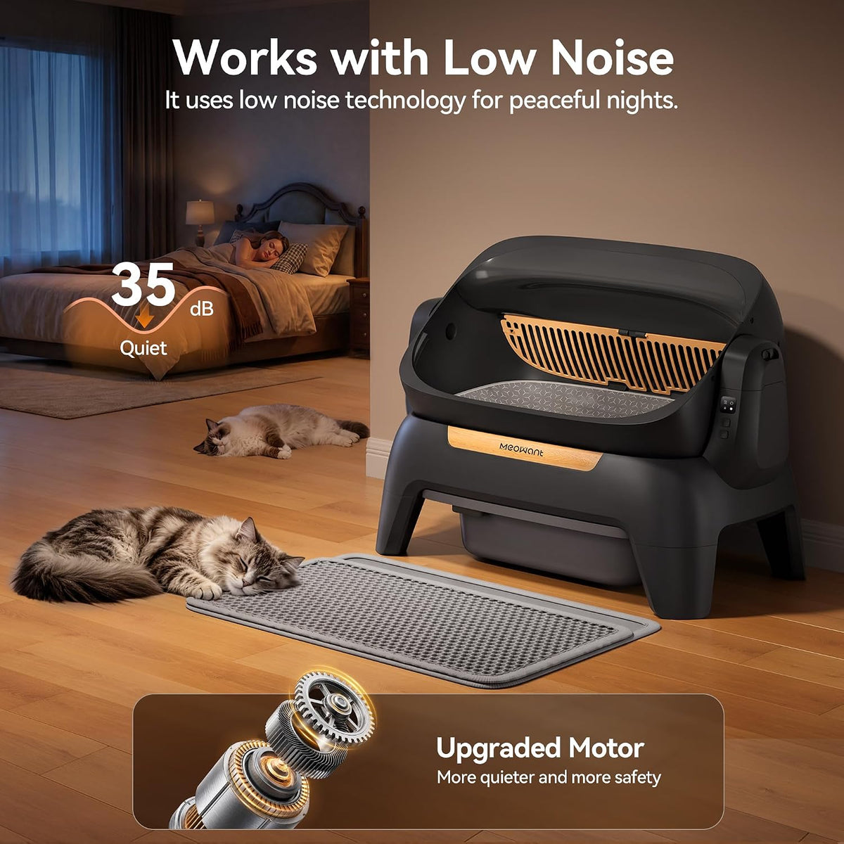 Meowant Caja de arena automática extragrande, exploración infrarroja y