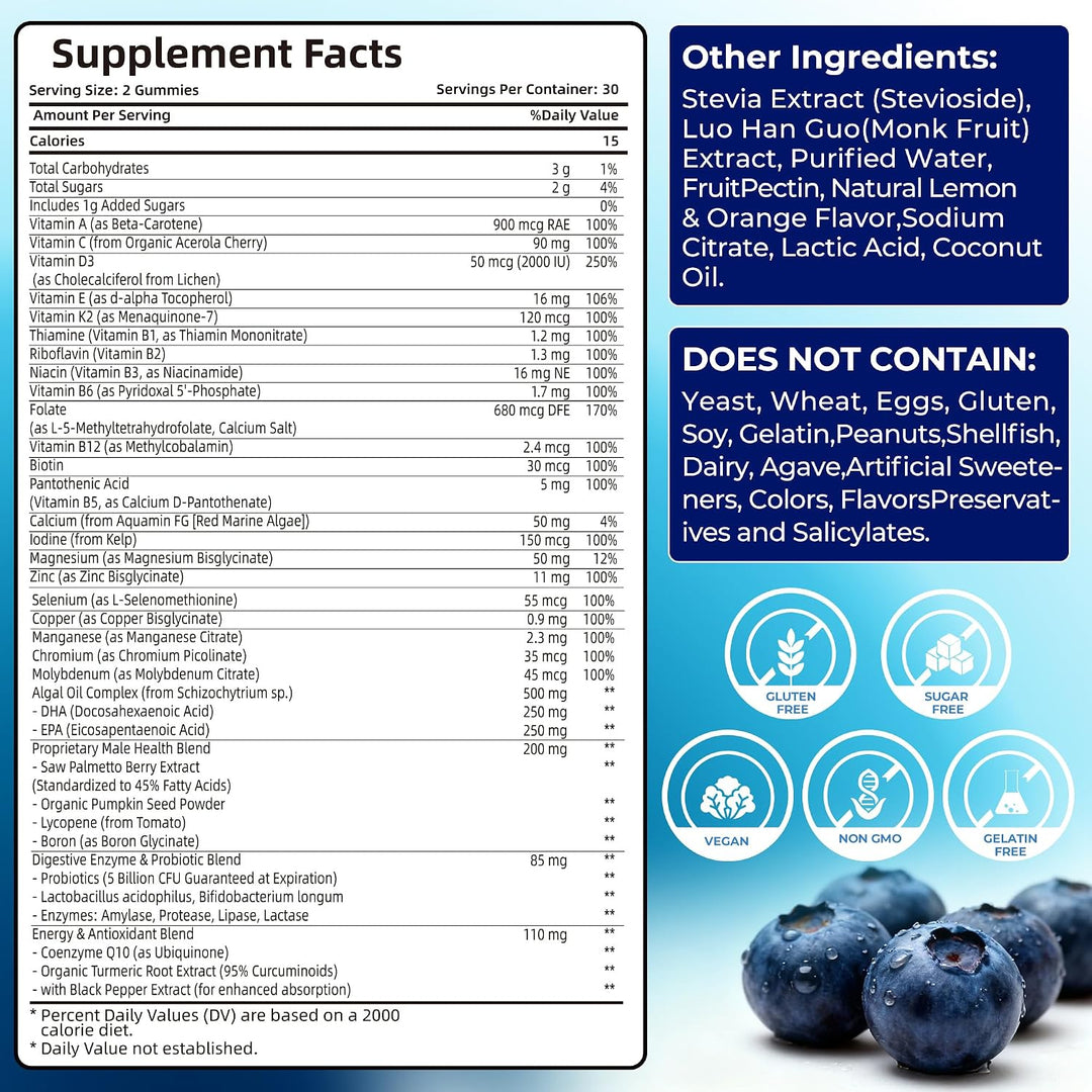 Gomitas multivitamínicas para hombres diariamente \u2013 Vitaminas...