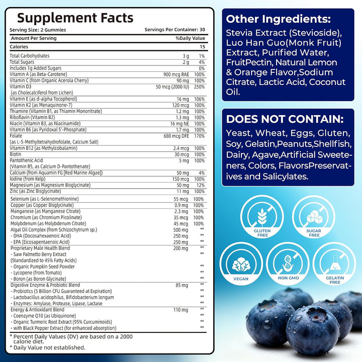 Gomitas multivitamínicas para hombres diariamente \u2013 Vitaminas...
