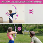 Bow y Arrow para Kids, LED Light Up Girls Archery Set