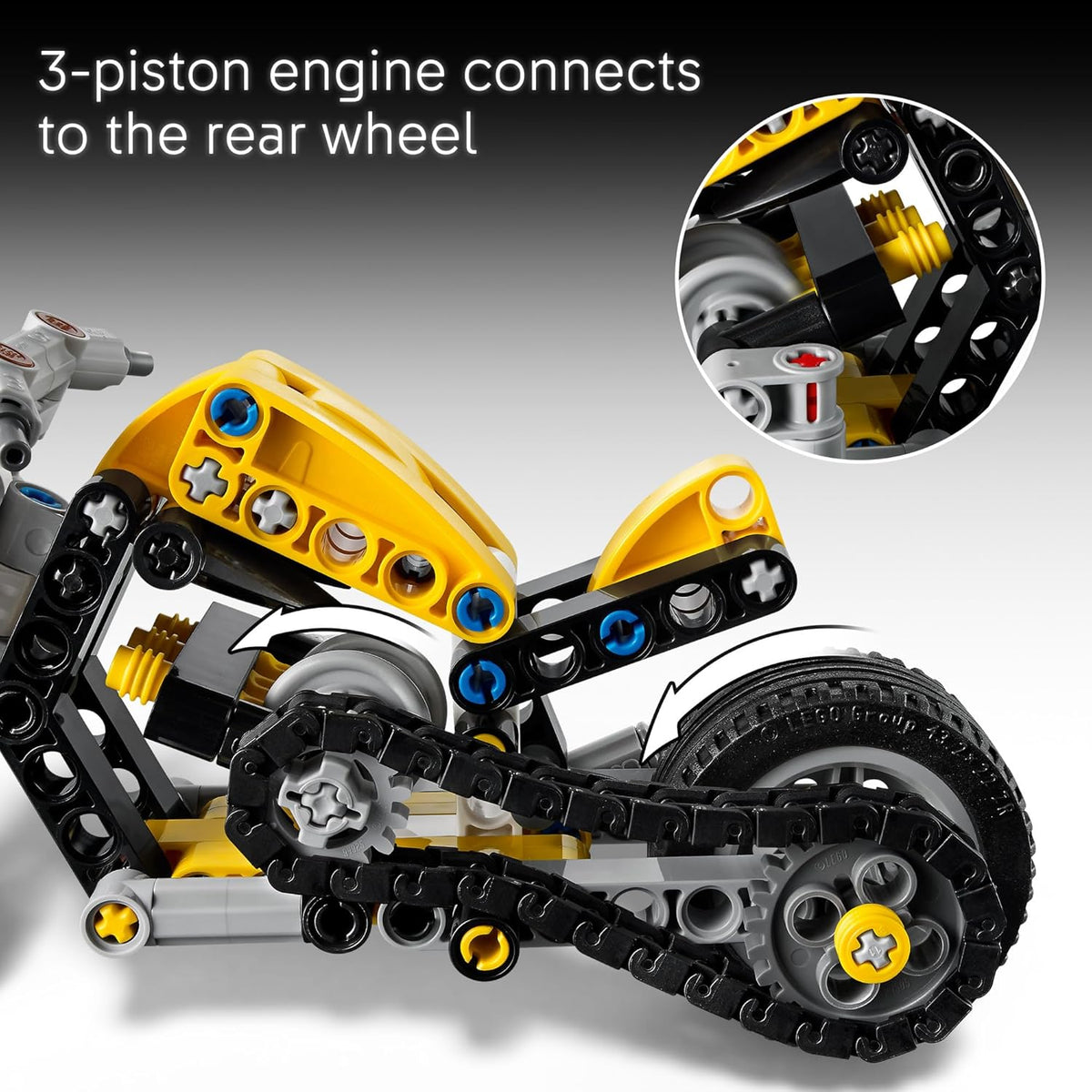 LEGO Technic - Juguete de motocicleta amarillo \u2013 Juguete de co...