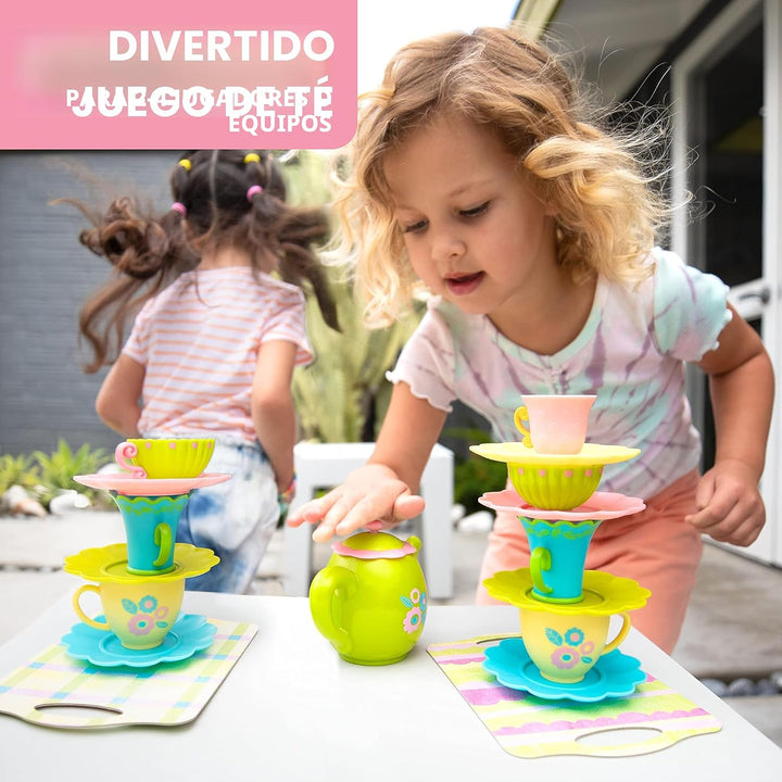 Educational Insights ¡Teacup Pile-Up! Juego de relevos, juego de me...