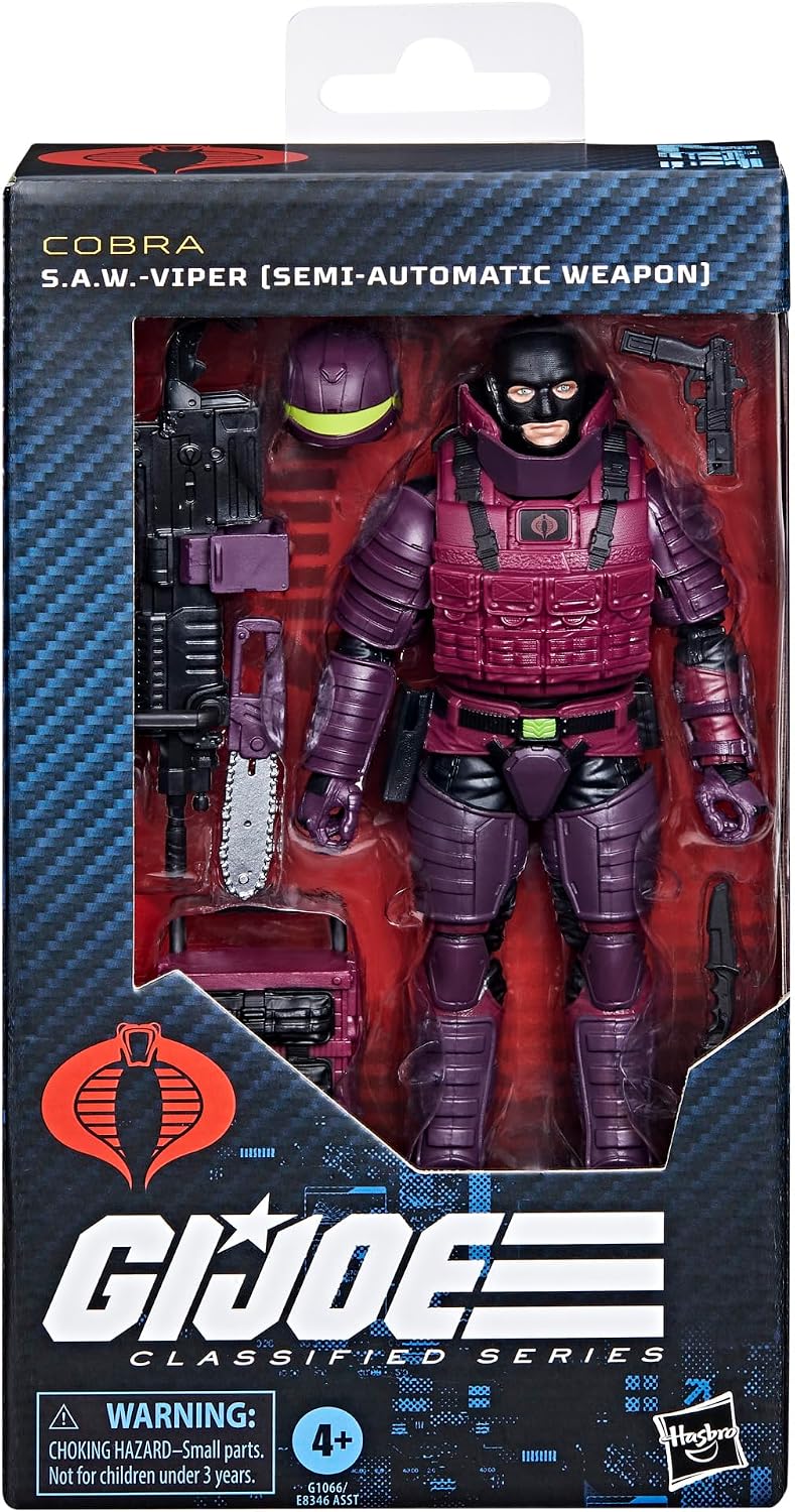 G.I. Joe Classified Series #147, S.A.W.-Viper (arma semiautomática), figura de acción coleccionable de 6 pulgadas con 9 accesorios