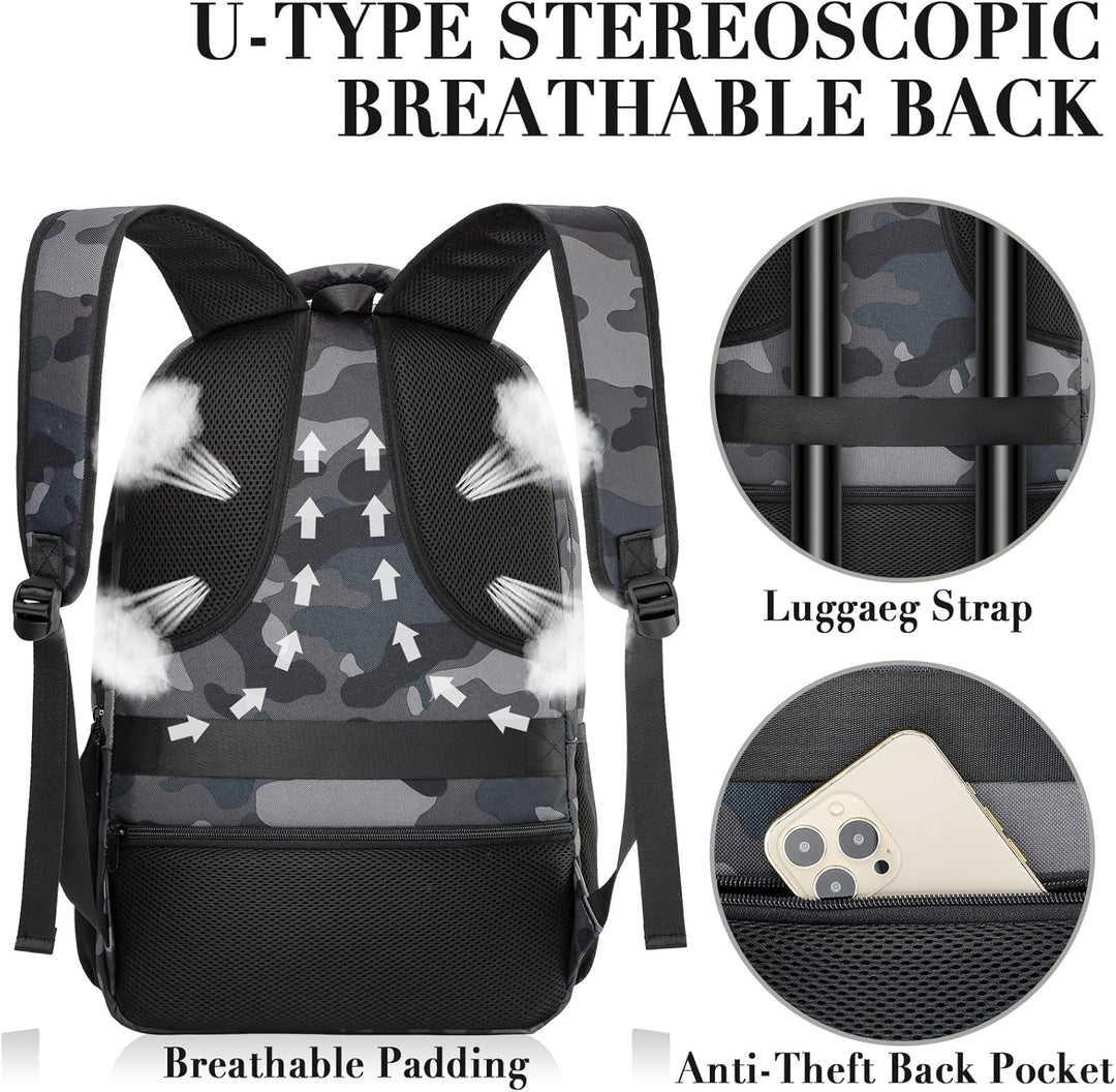 BIKROD Mochila de viaje para computadora portátil para hombres, moc...