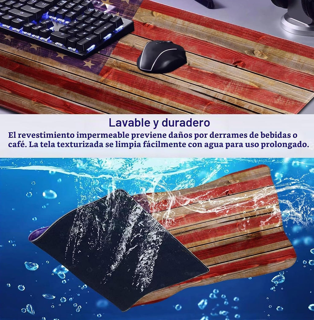 Mouse Pad de Bandera Americana para Gaming, Adecuado para Oficina y Estudio