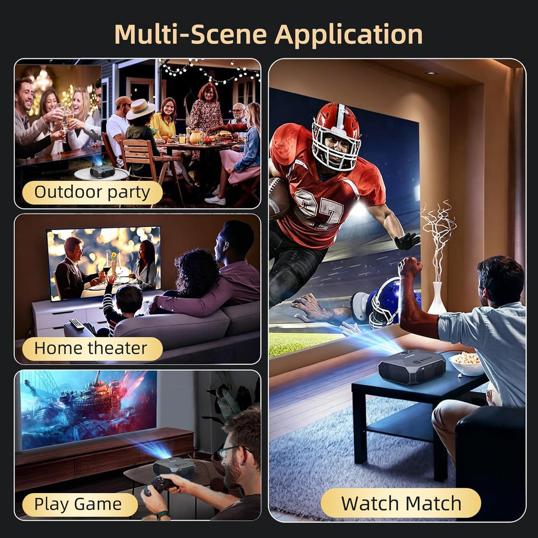 FUDONI Proyector con WiFi y Bluetooth, soporte 4K para exteriores,...