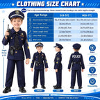 Skirfy Kit de Disfraz de Policía de 16 Piezas para Niños, Disfraz de Oficial de Policía para Niños, Kit de Rol de Disfraz de Policía para Niños, Disfraz de Halloween para Niños