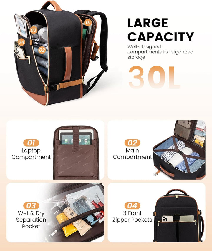 LOVEVOOK: mochila de transporte de 40L, mochila de viaje para mujer...
