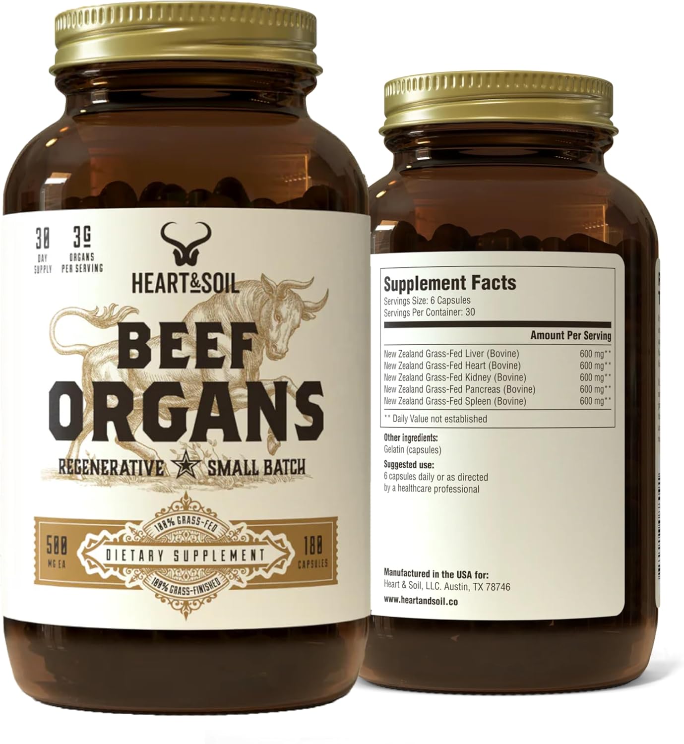 HEART &amp; SOIL \u2013 100% Órganos de res alimentados con pasto y...