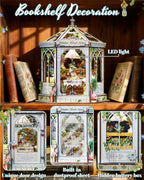 CUTEBEE Kit de casa en miniatura para adultos, rincón de libro de casa de