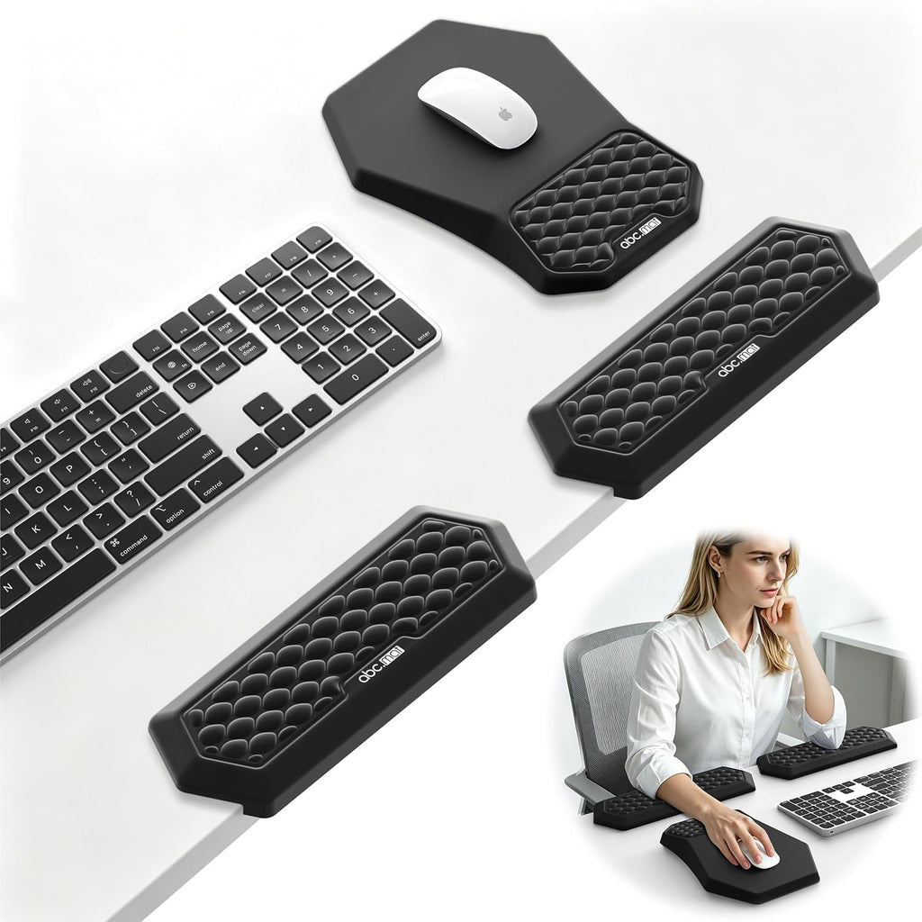 Juego de coderas de escritorio en forma de L 2 en 1 y almohadillas para