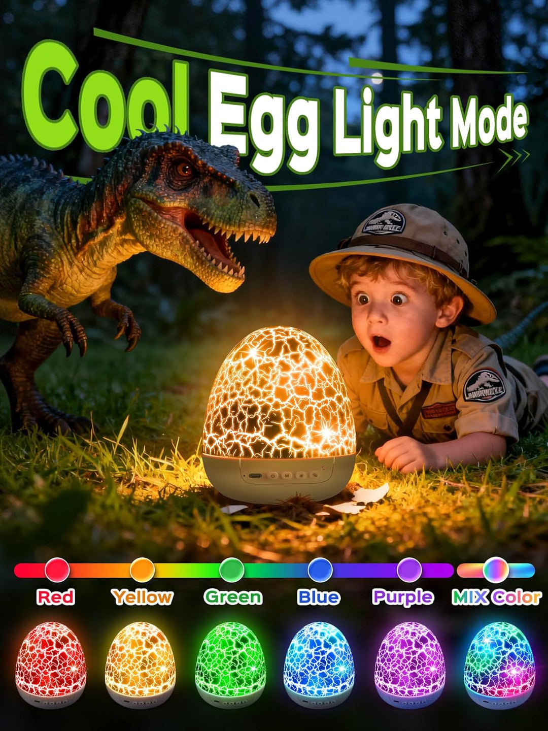 Juguetes de Dinosaurio Camión Bestia Huevo Luz Nocturna para Niños...