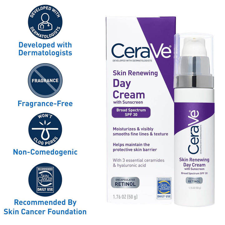 CeraVe crema de día, renovador cutáneo con factor de protección sol...