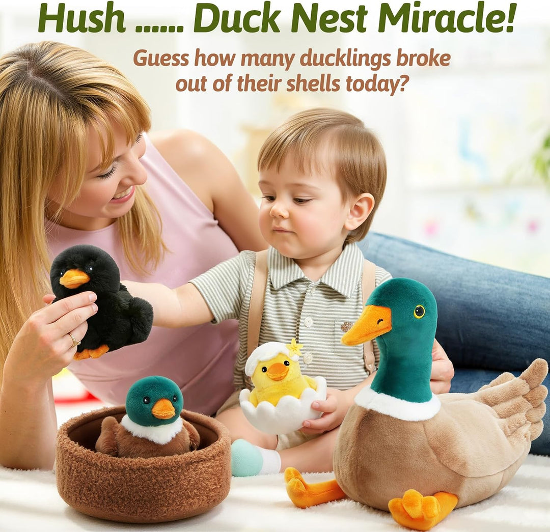 OUOZZZ - Peluches de pato 4 en 1 con un nido de pato | Juguetes de...