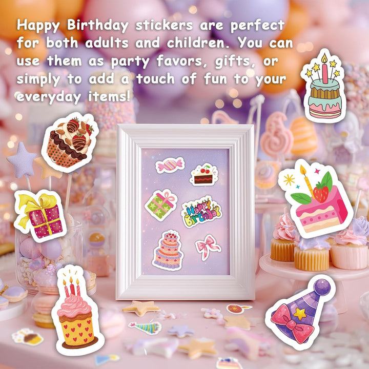 300 calcomanías de feliz cumpleaños calcomanías de