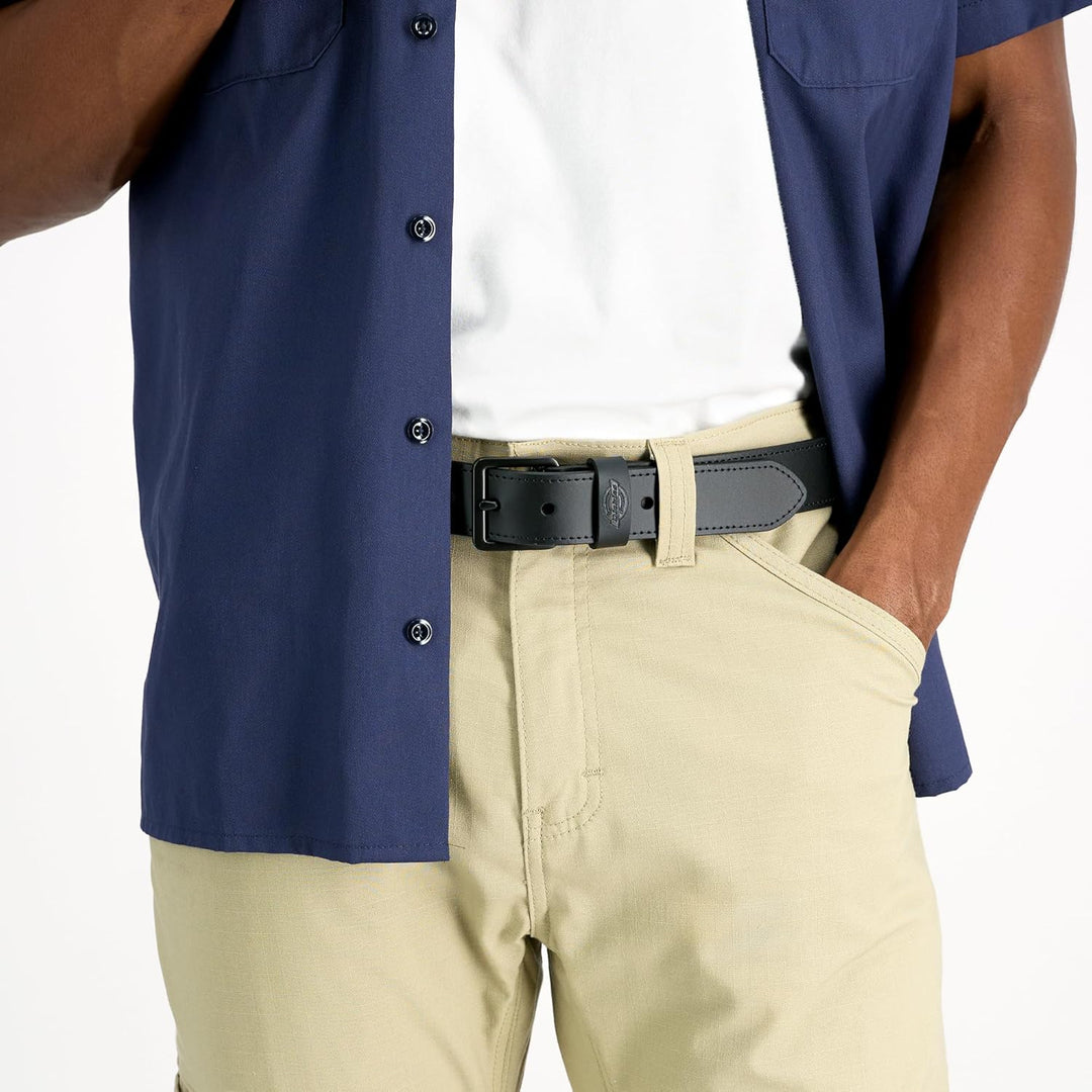 Dickies cinturón de cuero auténtico para hombre \u2013 estilo casua...