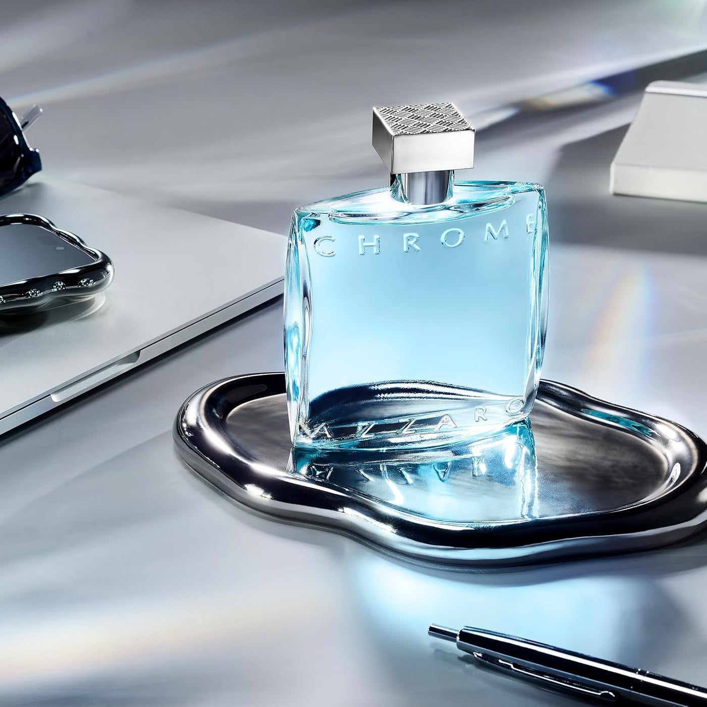 Azzaro Eau de Toilette cromado, colonia acuática fresca para hombre...